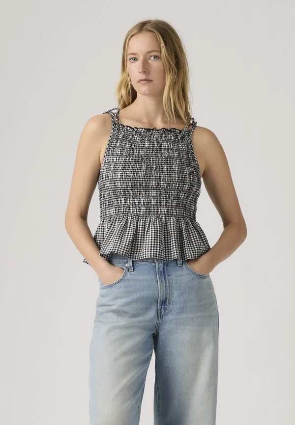 Блузка monaco sl Levi'S, Springtime Dobby Gingham Black And White Cotton — фото 2