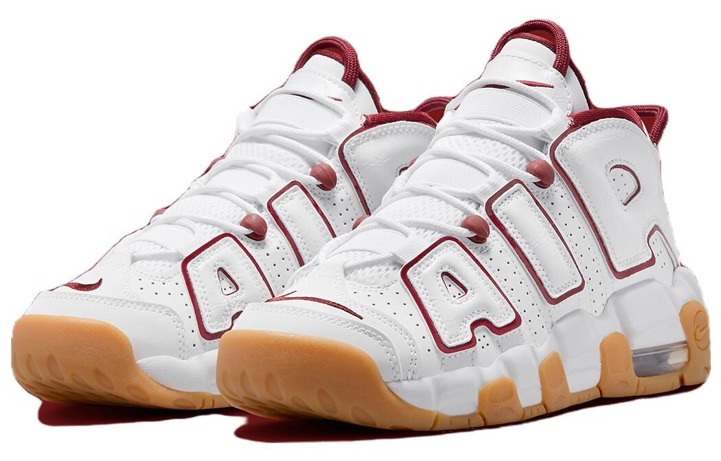 Женские баскетбольные кроссовки Nike Air More Uptempo Vintage, White/Red — фото 3