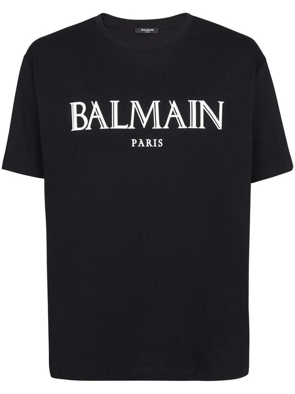 

Оверсайз-Футболка Blaming с резиновым римским логотипом Balmain, черный