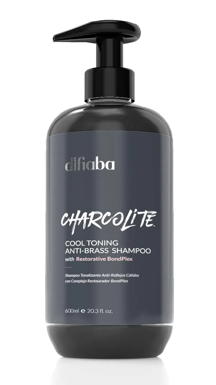 Тонирующий шампунь против желтизны «Charcolite Cool Toning Anti-Brass» от Difiaba, 600 мл Charcolite