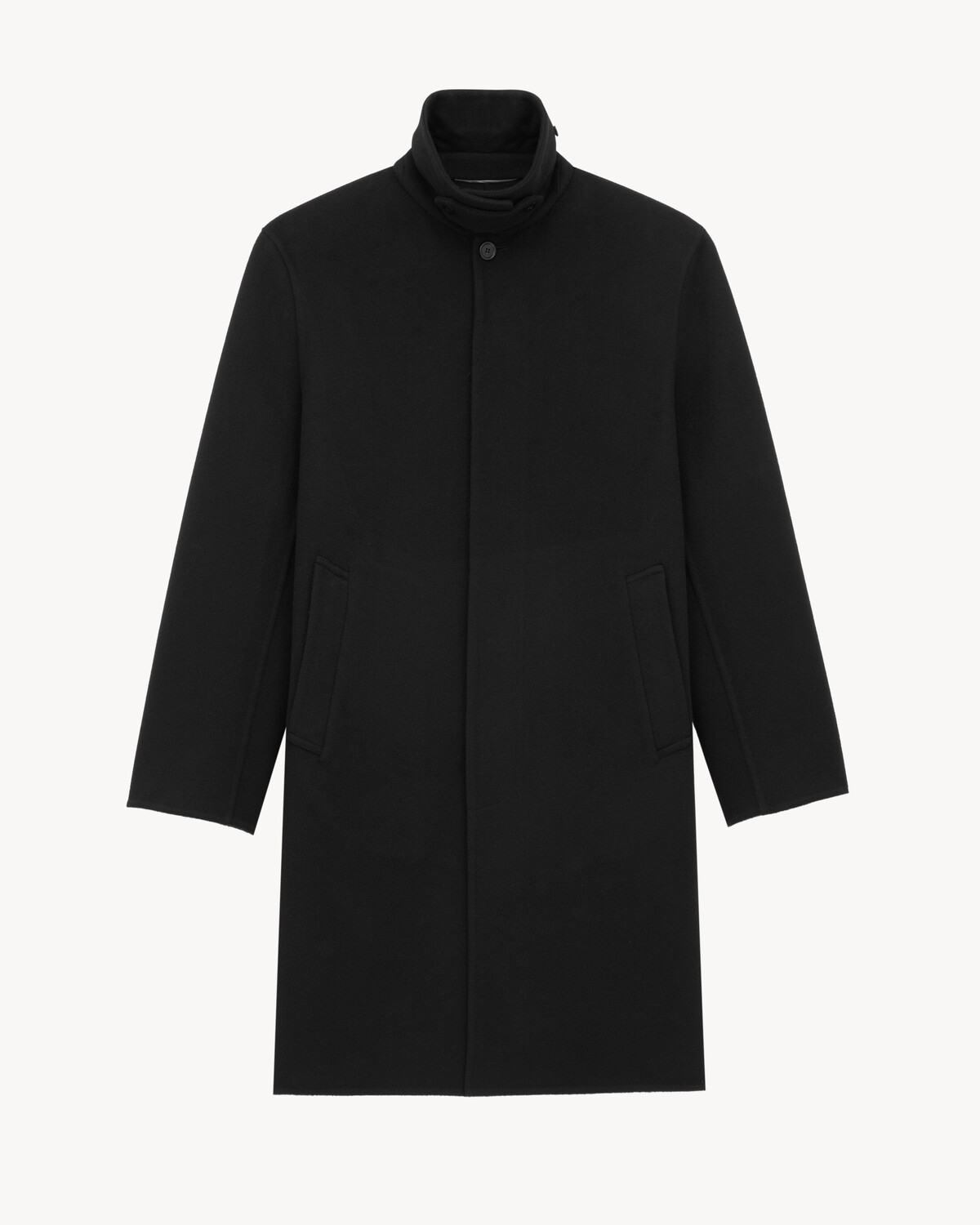 Пальто из двусторонней шерсти Saint Laurent, черный — фото 3