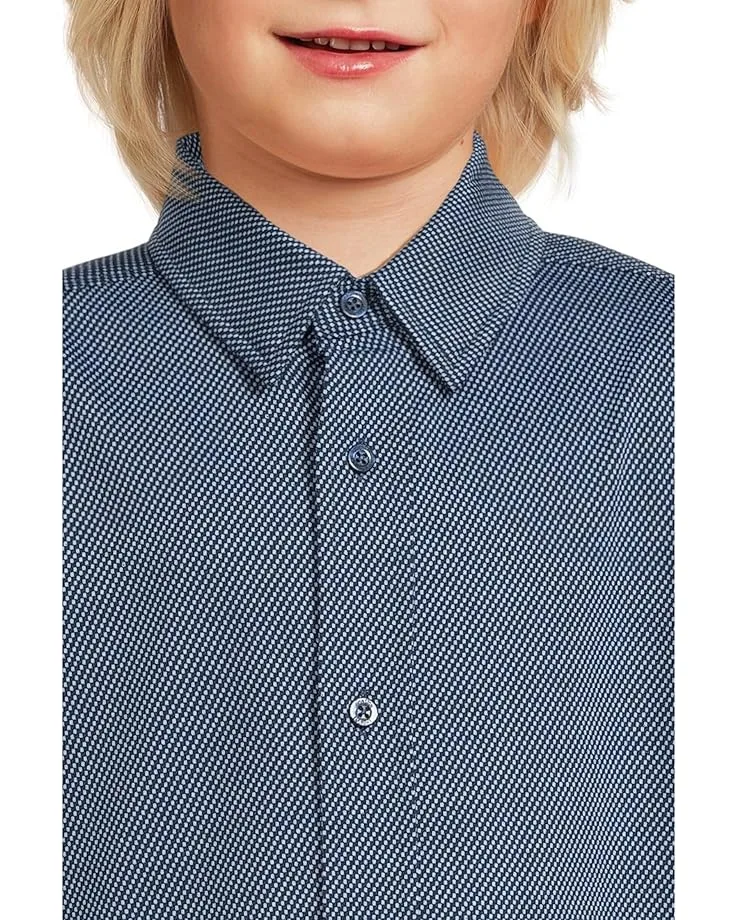 Рубашка Johnston & Murphy Kids XC Flex Stretch Long-Sleeve Shirt (Big Kid), Navy — фото 3