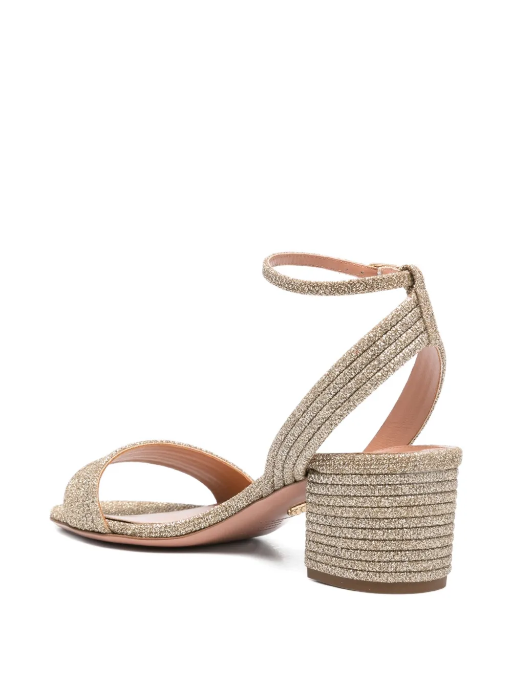 Босоножки Sundance 55 с блестками Aquazzura, золотой — фото 3