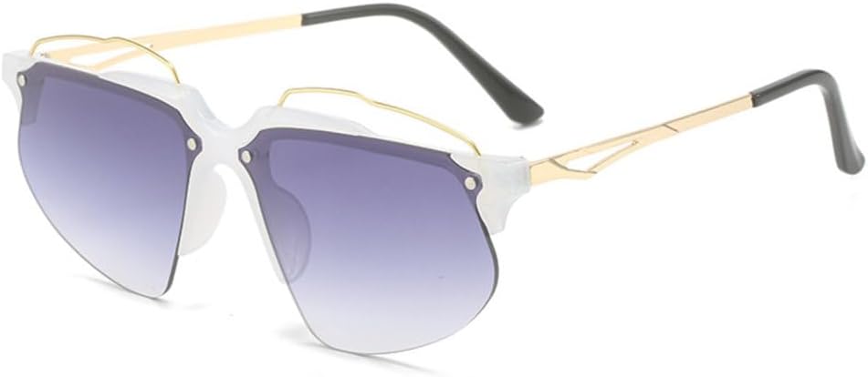 

Модные женские солнцезащитные очки без оправы в стиле панк, «кошачий глаз», ретро, ​​роскошные очки с защитой от УФ-излучения UV400, мужские очки для вождения TYUVIVO, White