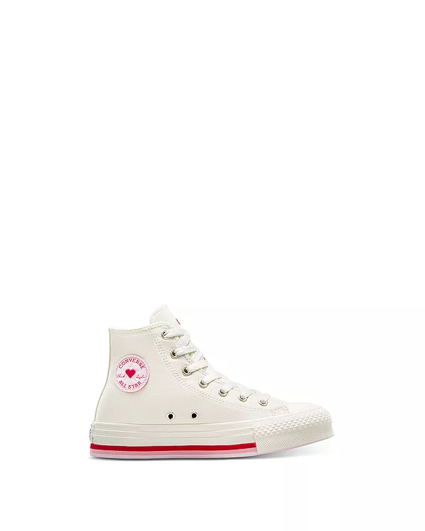 

Детские кеды Chuck Taylor All Star Lift Valentine's Day на платформе со шнуровкой - для девочек постарше. Converse, белый