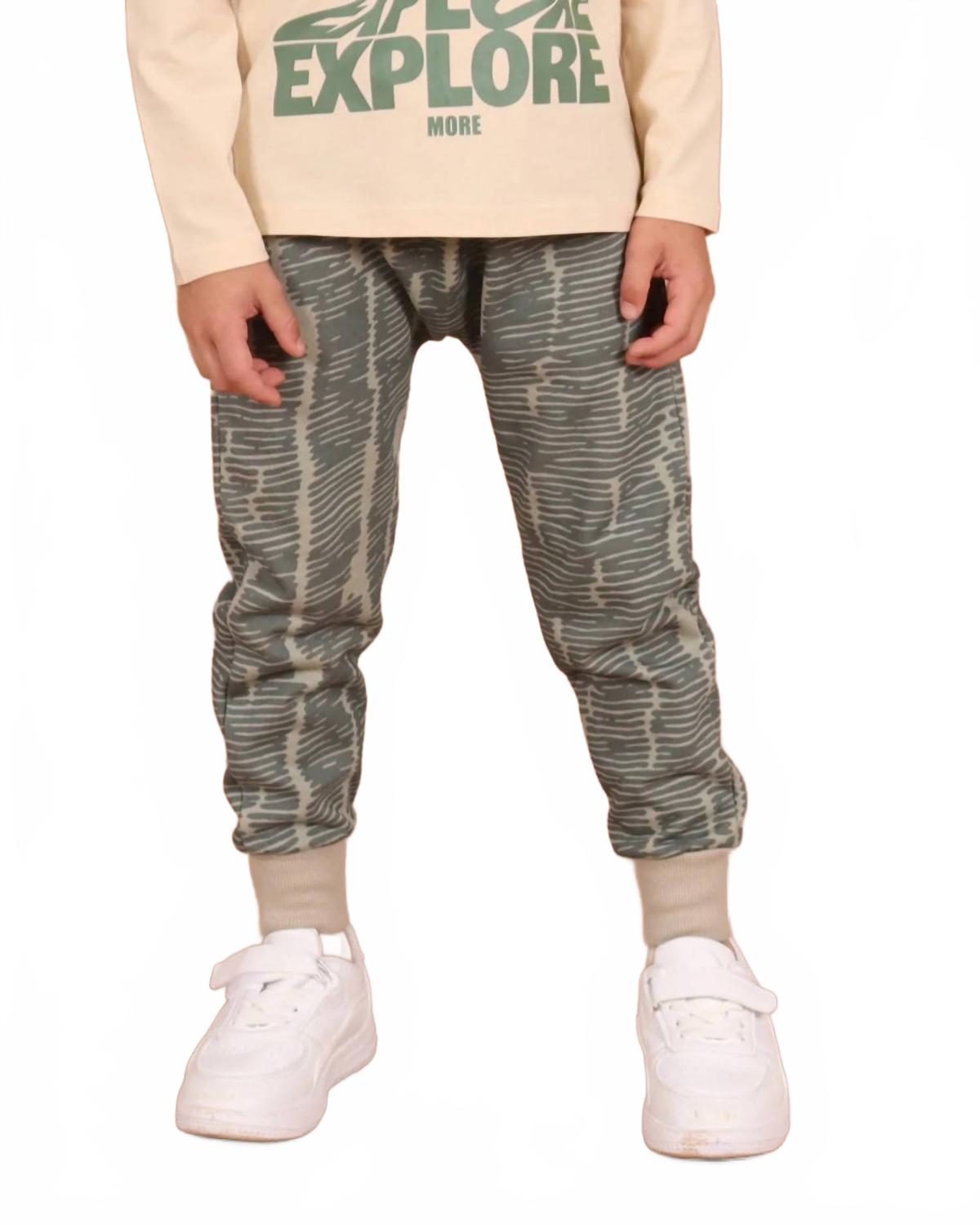 

TINY TRIBE Девочки в полосатых спортивных штанах цвета шалфея