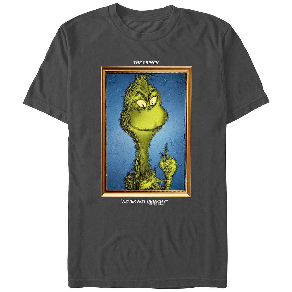 

Футболка с рисунком Big & Tall Dr. Seuss Grinch Never Not Grinchy Licensed Character, цвет Charcoal