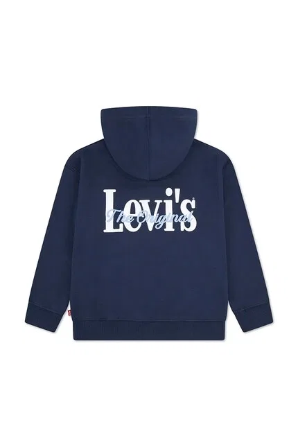 Худи детское классическое с капюшоном Levi's, синий — фото 2