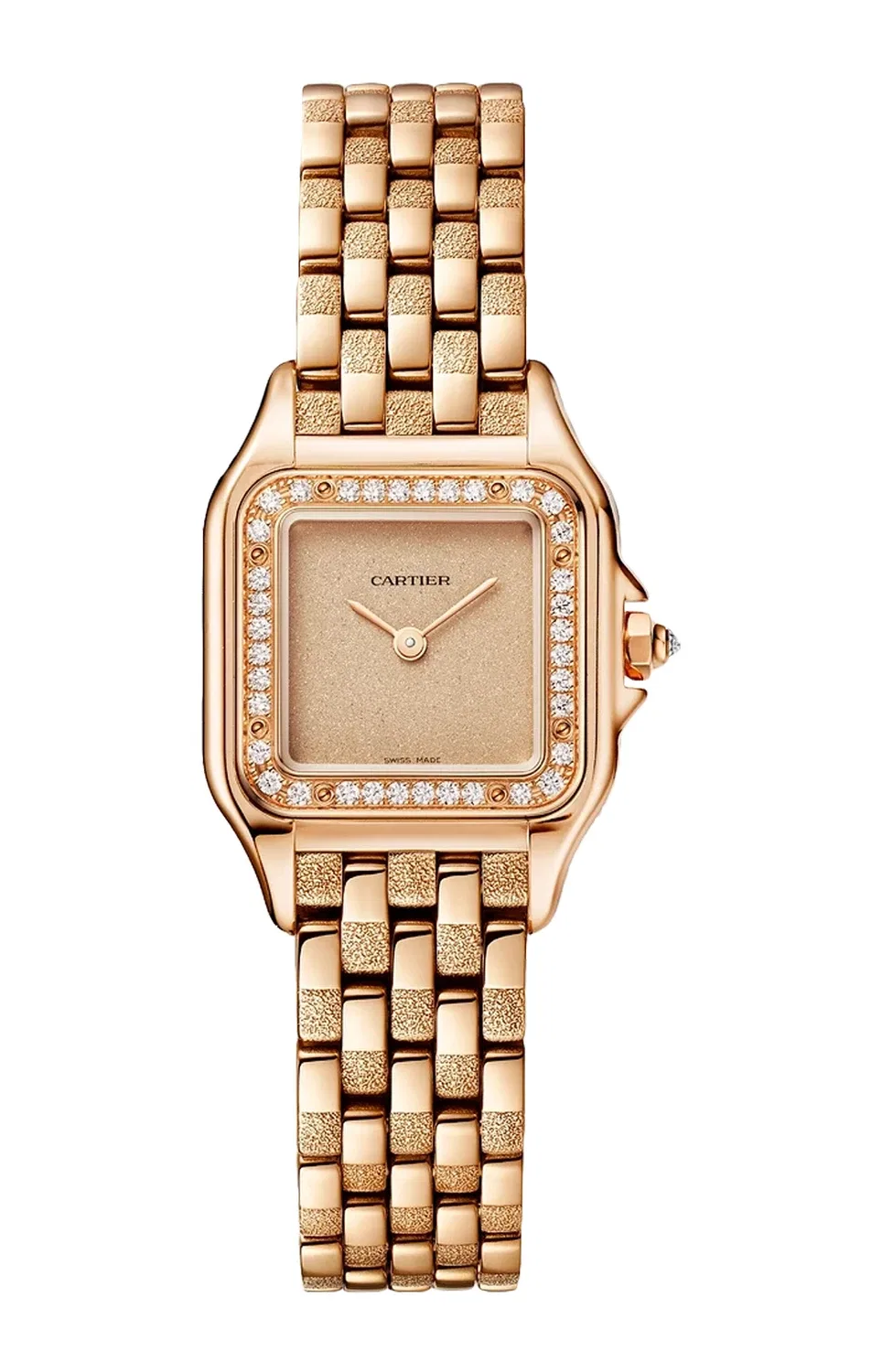 PANTHÈRE DE CARTIER МОДЕЛЬ МАЛАЯ, РОЗОВОЕ ЗОЛОТО, ДИАМАНТЫ, КВАРЦ - WJPN0058, золотой