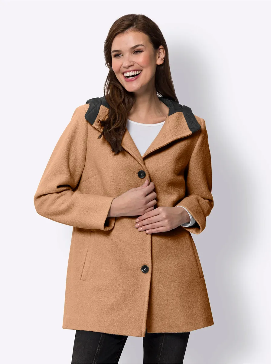 

Куртка Heine из шерсти с капюшоном, цвет Camel