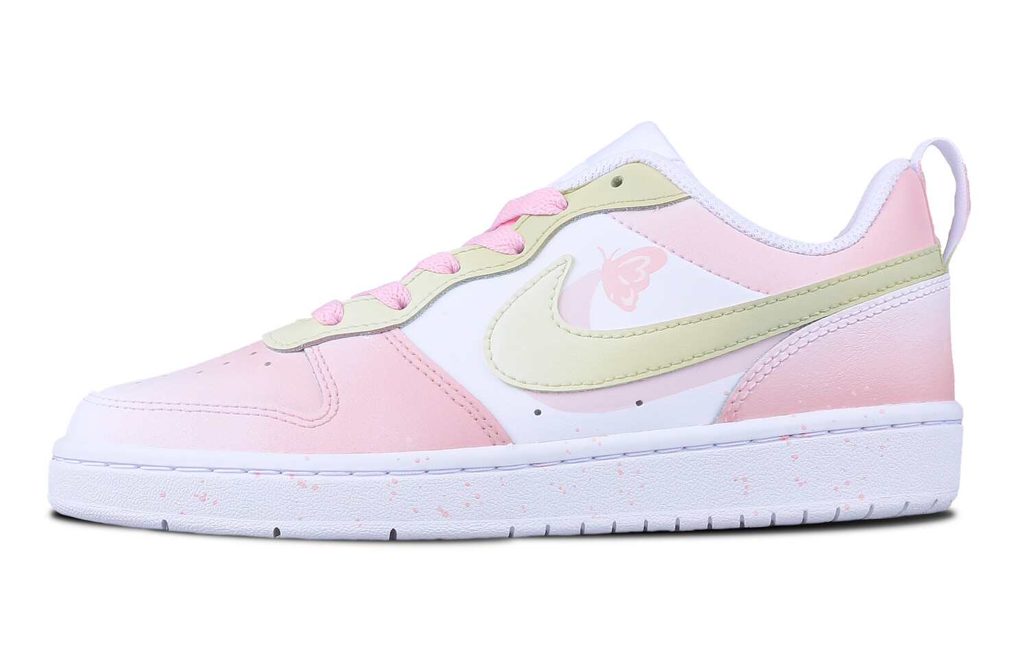 

Кроссовки Nike Court Borough Skateboarding Shoes Women's Low-top White/Pink/Yellow, цвет Lemon