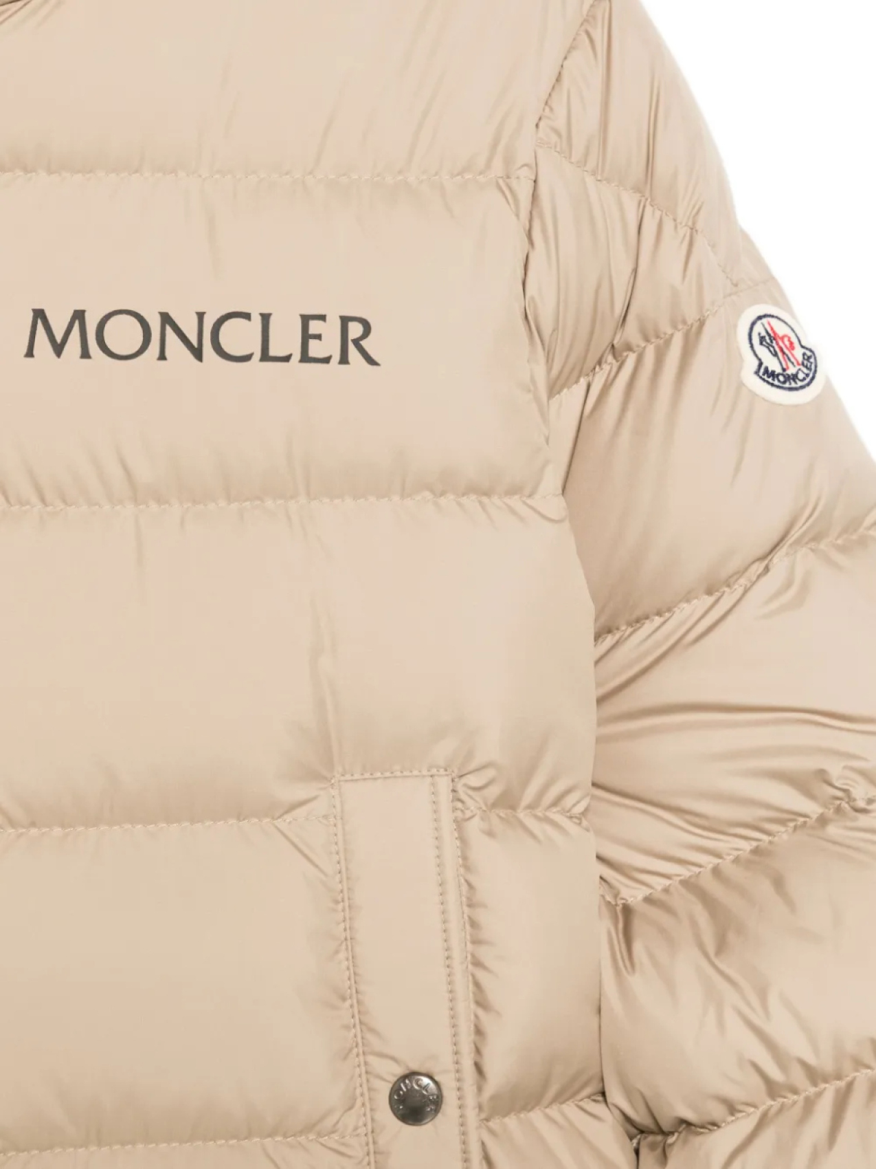 Стеганая куртка Moncler Enfant Bajan с логотипом, нейтральный — фото 3