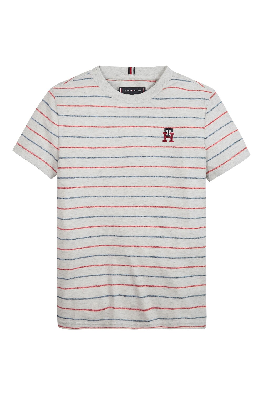 

Серая футболка в полоску с монограммой Tommy Hilfiger, серый