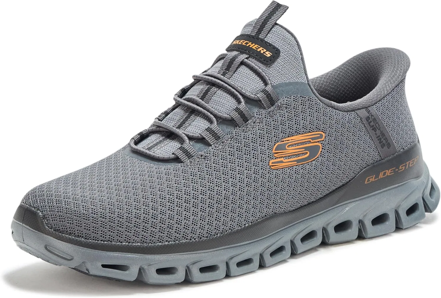 Мужские кроссовки Skechers Glide-Step Noxus Hands Free без шнурков, Anthracite / Orange