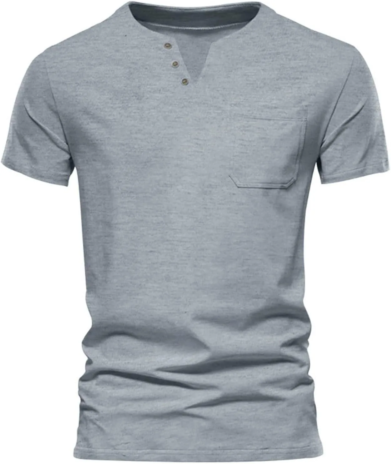 

Мужская футболка с V-образным вырезом и карманом, Slim Fit, короткий рукав