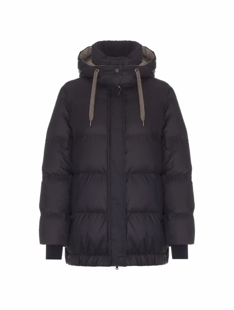 

Стеганый пуховик Brunello Cucinelli, синий