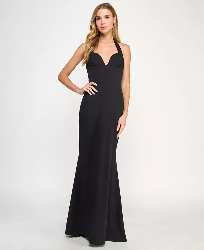 

Черное платье-халтер с глубоким вырезом для юниоров SENI & CADE, черный