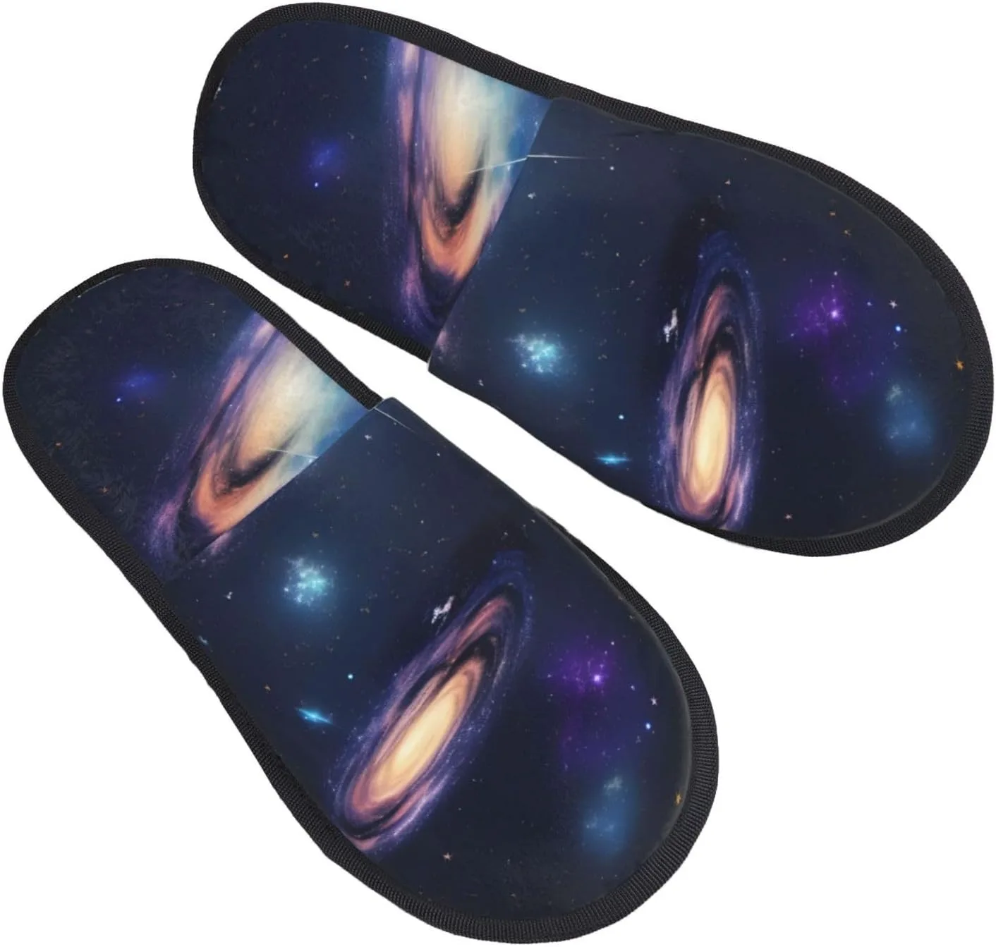 Мягкие домашние тапочки Galaxy in the Universe. Теплые тапочки для гостей, комфортная зимняя одежда Kurue, черный