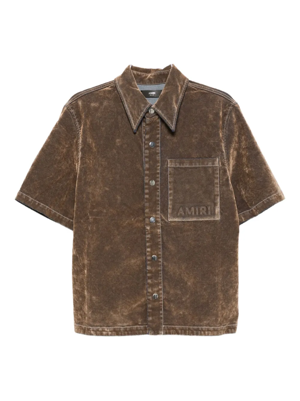 

Бархатная рубашка с накладным карманом AMIRI, нейтральный
