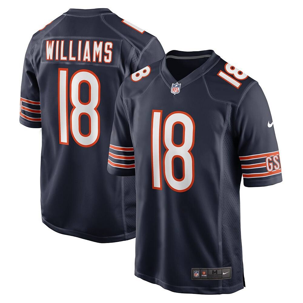 

Мужское джерси Nike Caleb Williams Navy Chicago Bears для драфта НФЛ 2024 года, выбранное игроком первого раунда, цвет Brs Navy