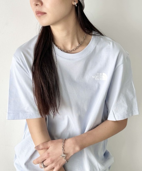 

Футболка хлопковая с коротким рукавом, с логотипом THE NORTH FACE, светло-голубой