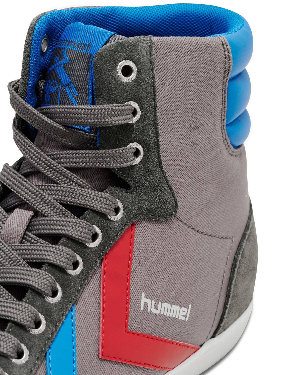 Высокие кроссовки Hummel High Hmlslimmer Stadil High, цвет CASTLEROCK/RIBBONRED/BRIL BLUE — фото 3