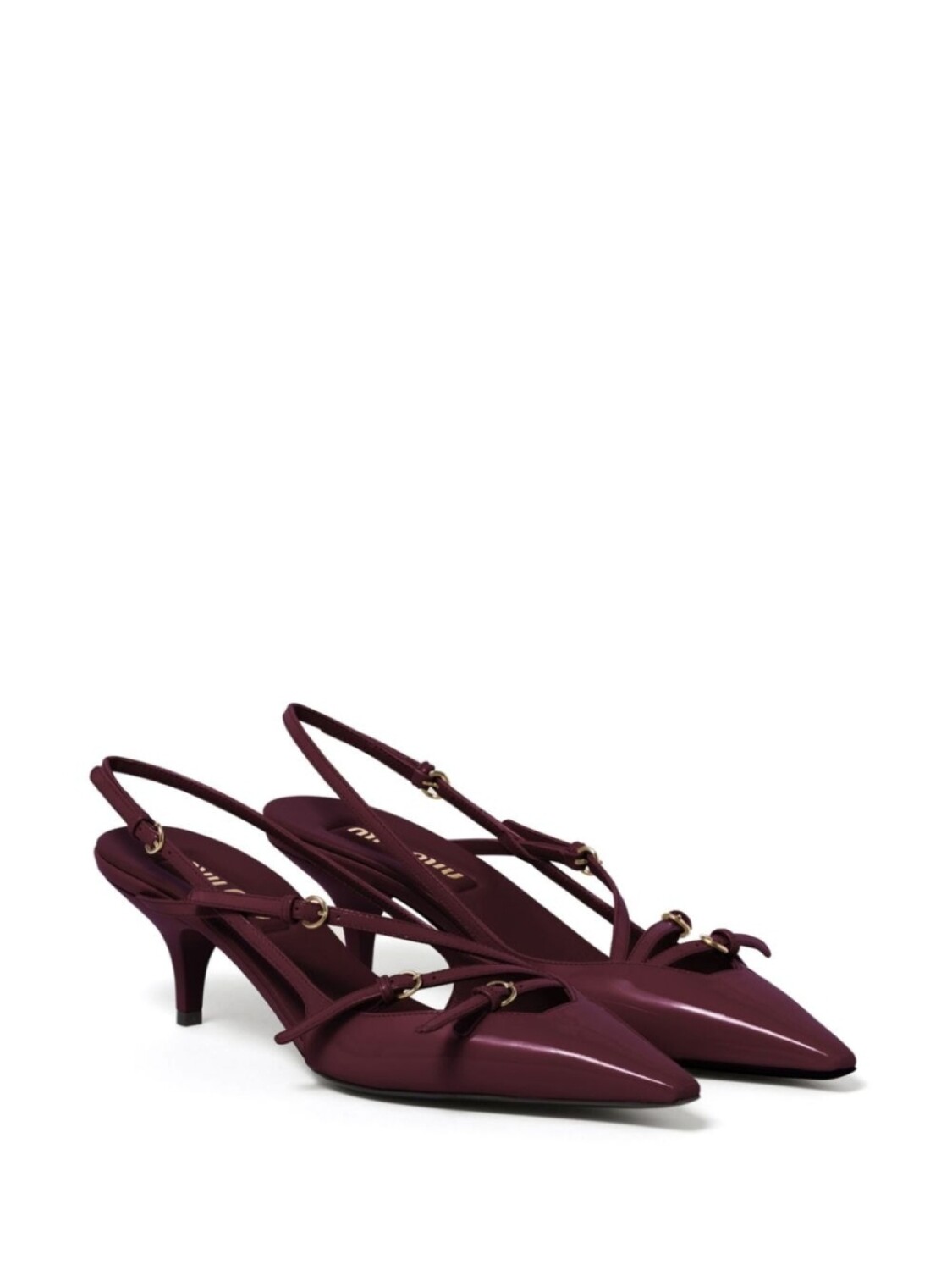 Miu Miu туфли с пряжкой, красный