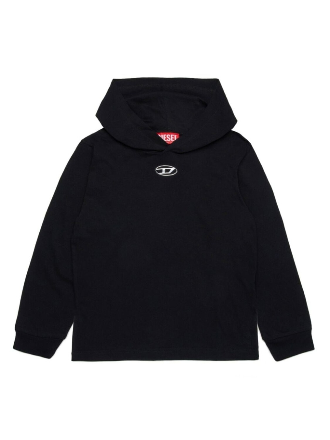 

Diesel Kids толстовка с капюшоном из хлопка с логотипом, черный