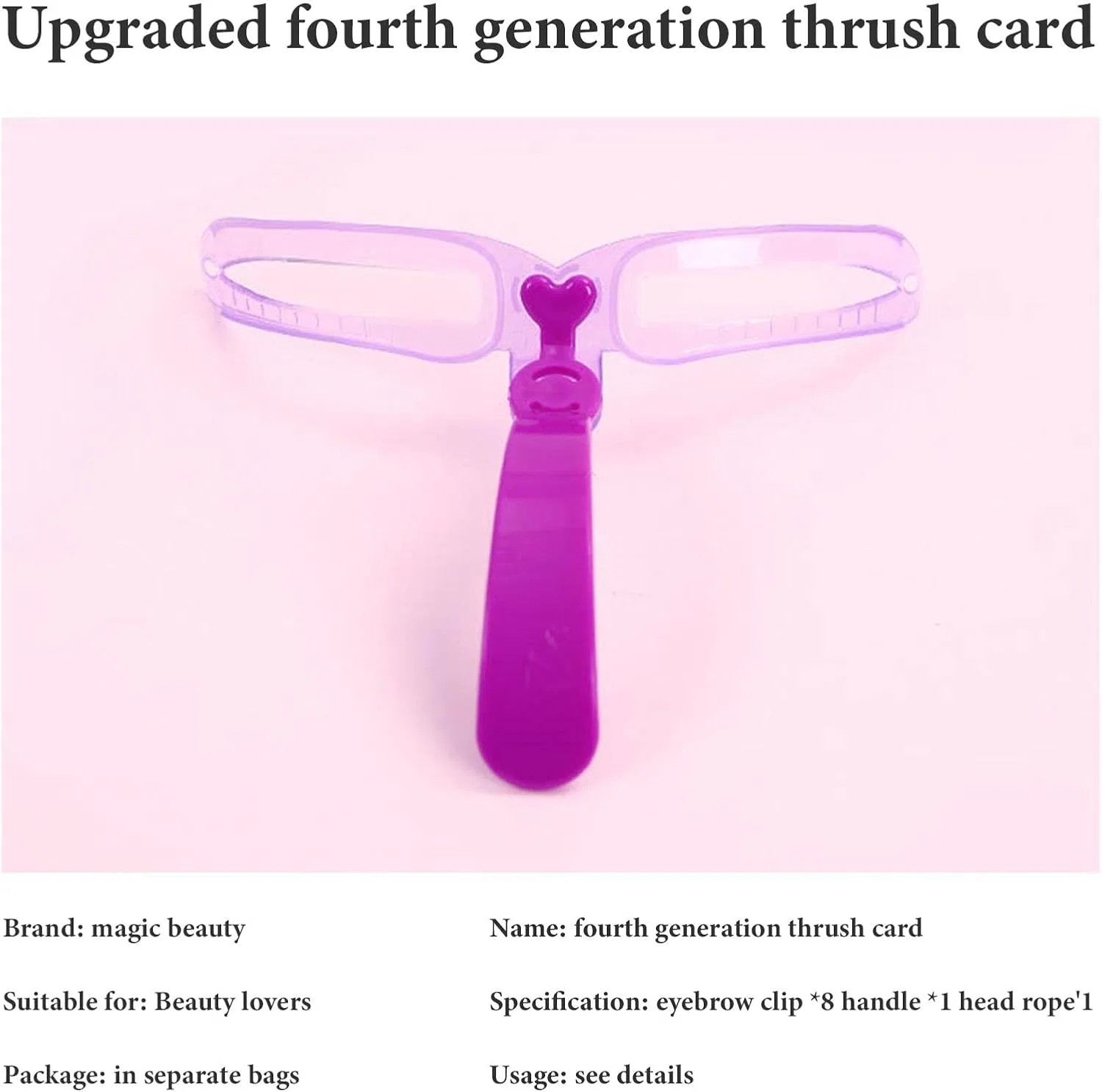 Трафарет для бровей 8 стилей Generic, фиолетовый — фото 3