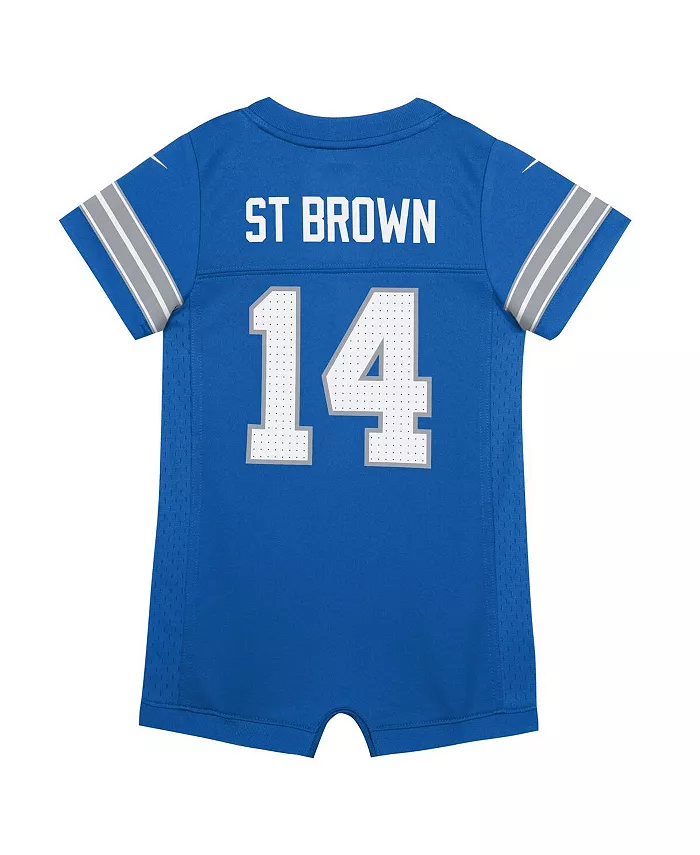Детский комбинезон Amon-Ra St. Brown синий Detroit Lions Game Romper Jersey Nike — фото 3