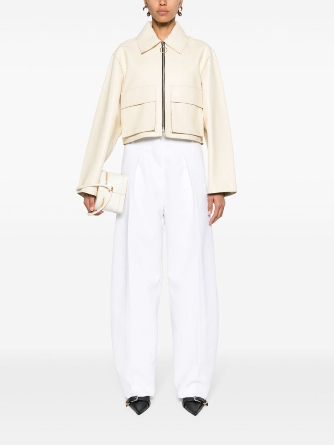 

Брюки палаццо Ovalo со складками Jacquemus, белый
