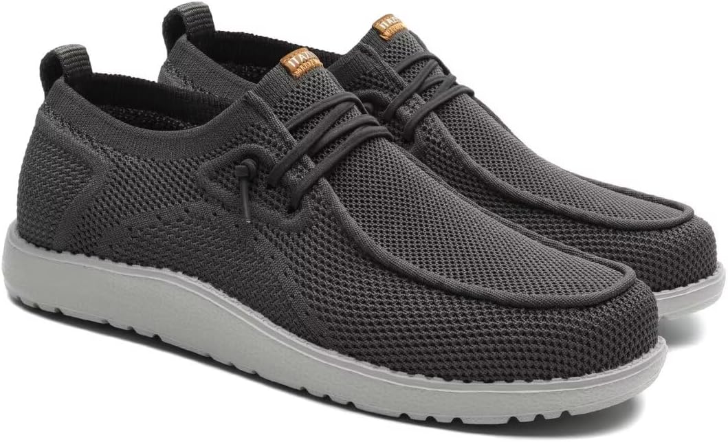 

Мужские туфли 1TAZERO широкого размера с поддержкой свода стопы, легкие повседневные лоферы для пожилых людей и владельцев широкой стопы, обувь для ходьбы при подошвенном фасците, темно-серый