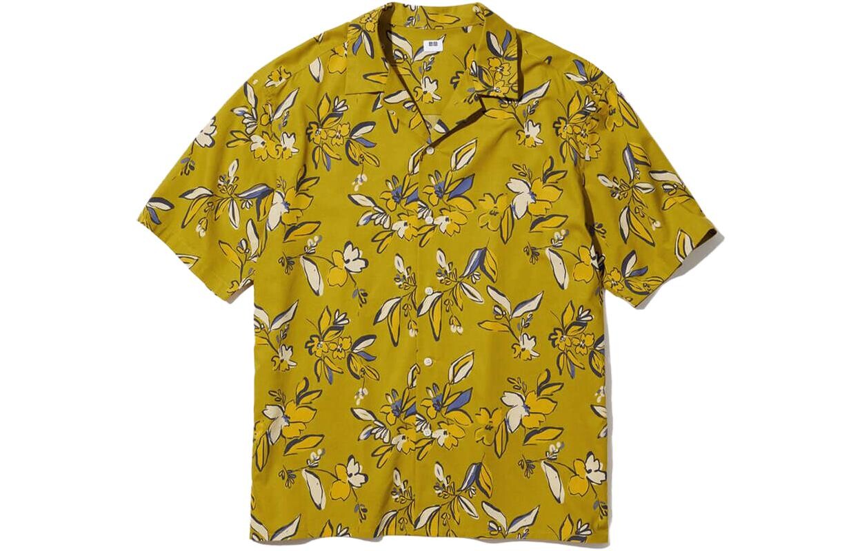 

Рубашка мужская хаки Uniqlo, желтый