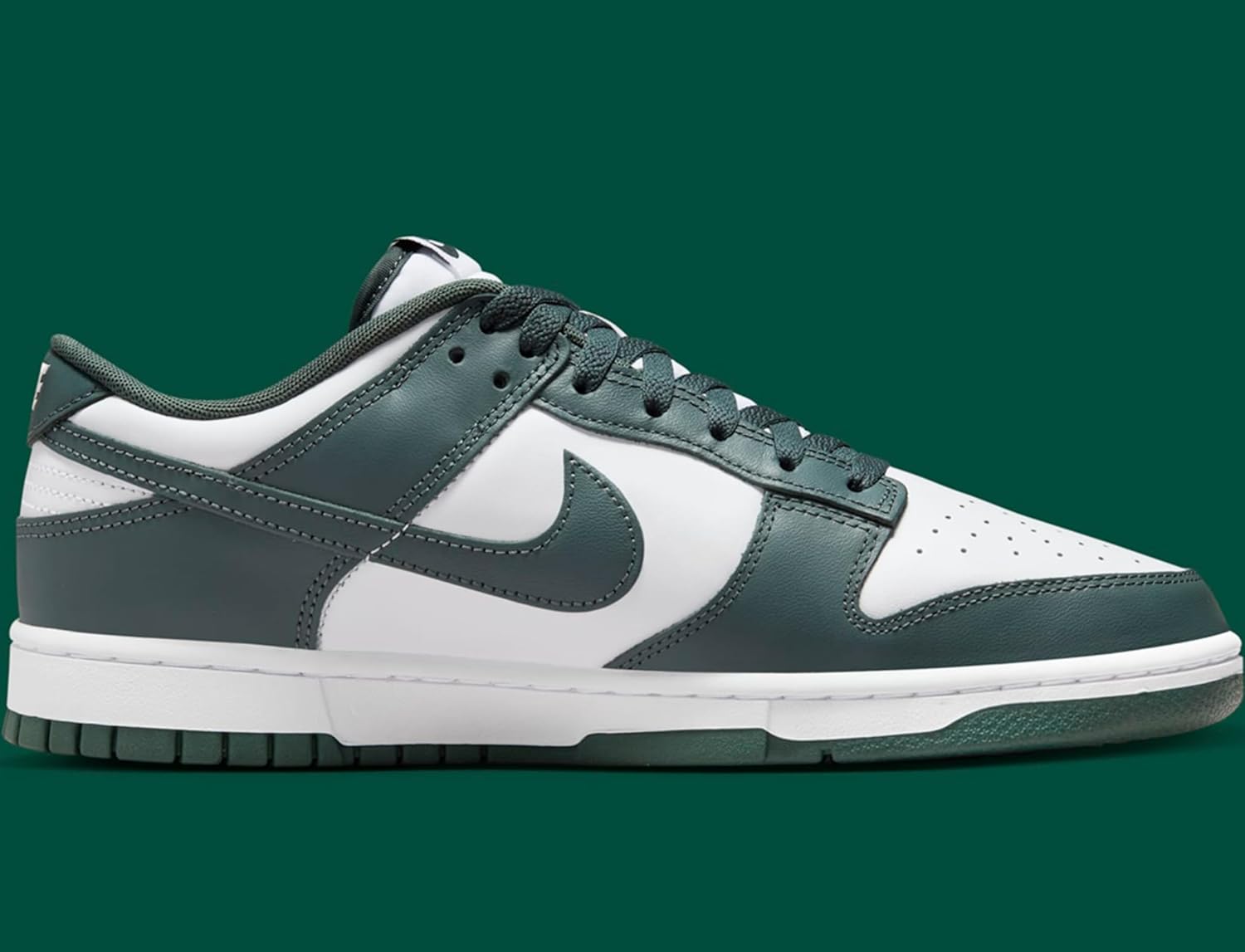 Мужские кроссовки Nike Dunk Low Retro, White/White/Vintage Green — фото 2