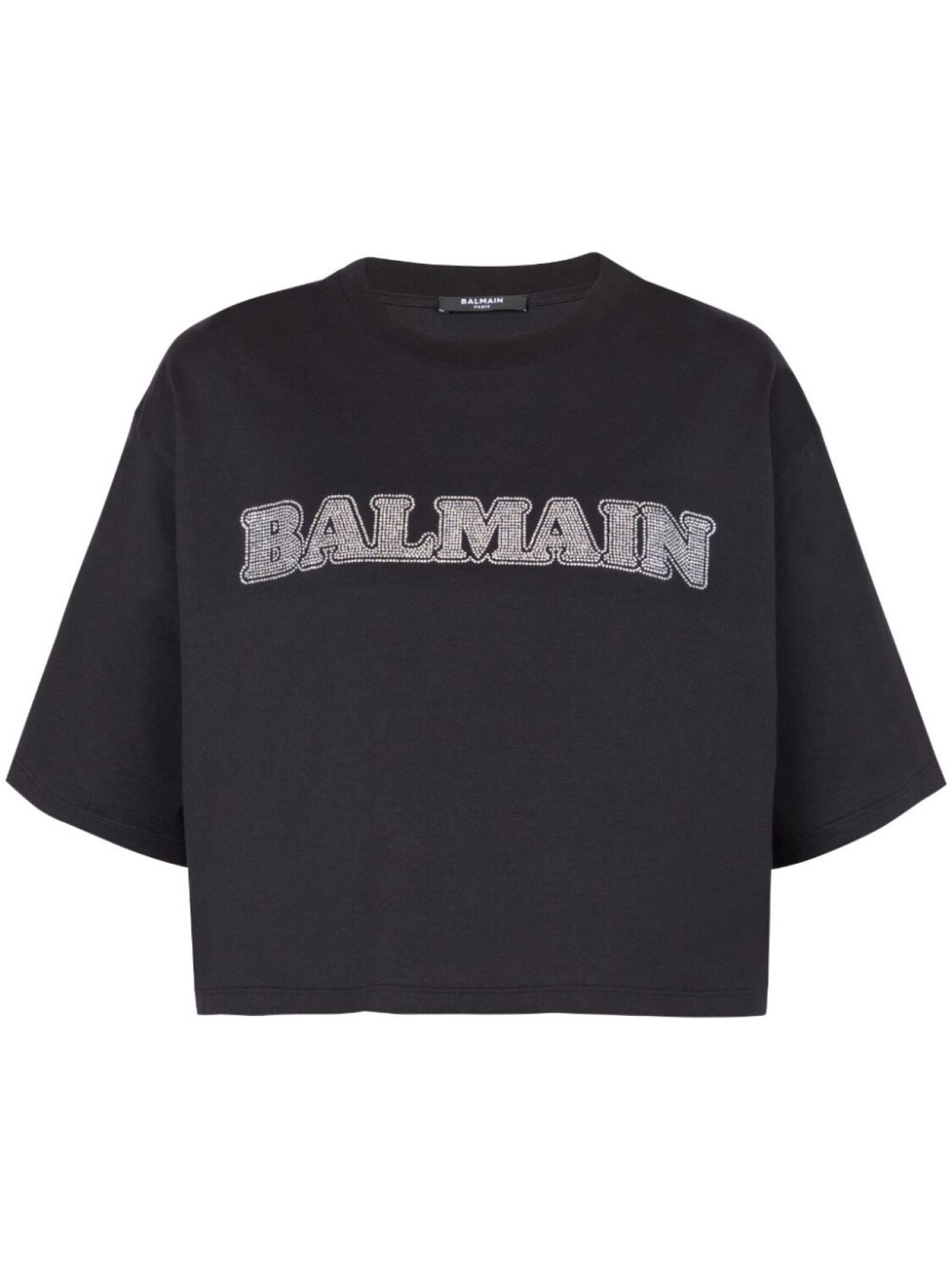 

Balmain укороченная футболка с логотипом, черный