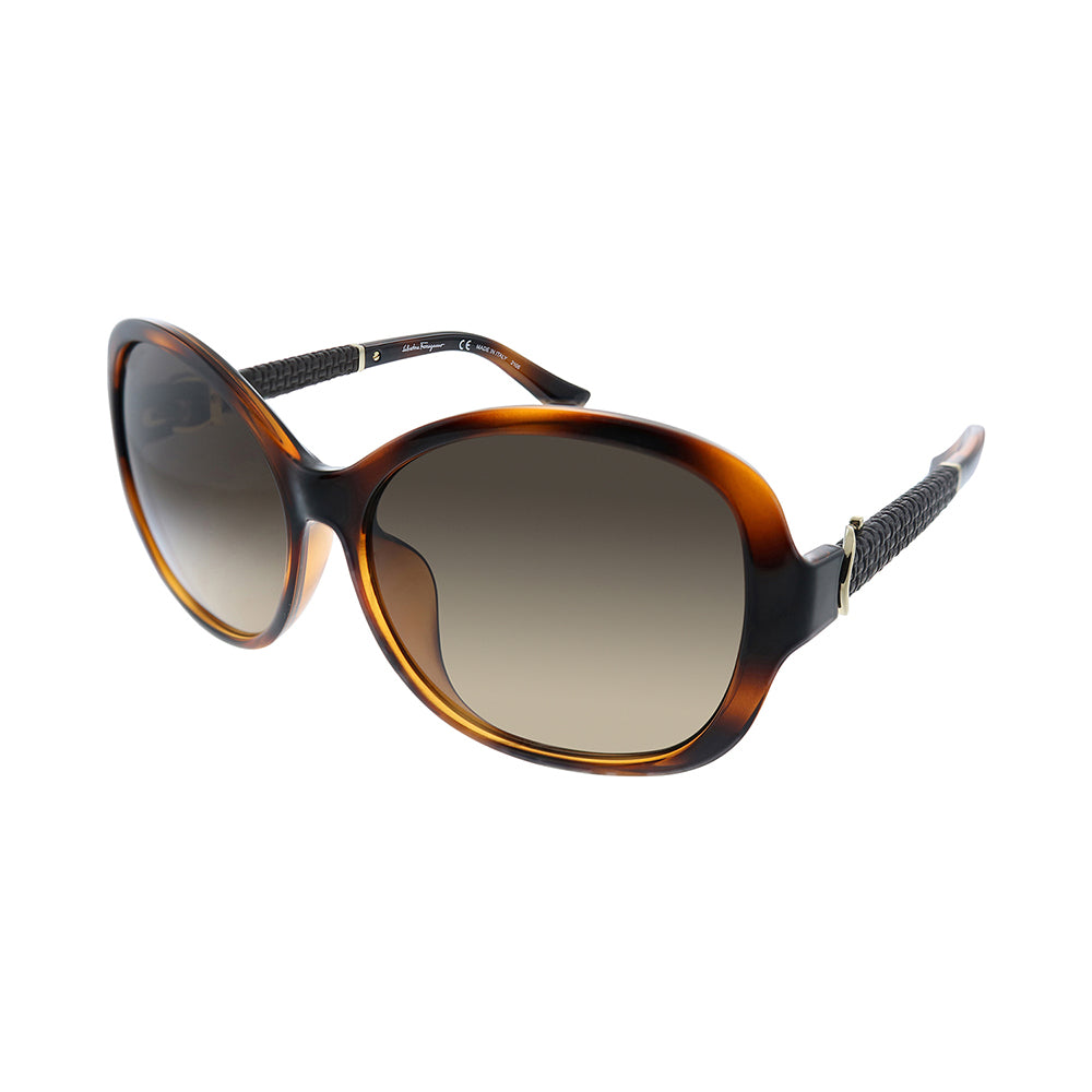 

Salvatore Ferragamo SF 744SLA 214 59 мм женские солнцезащитные очки-бабочки, цвет tortoise