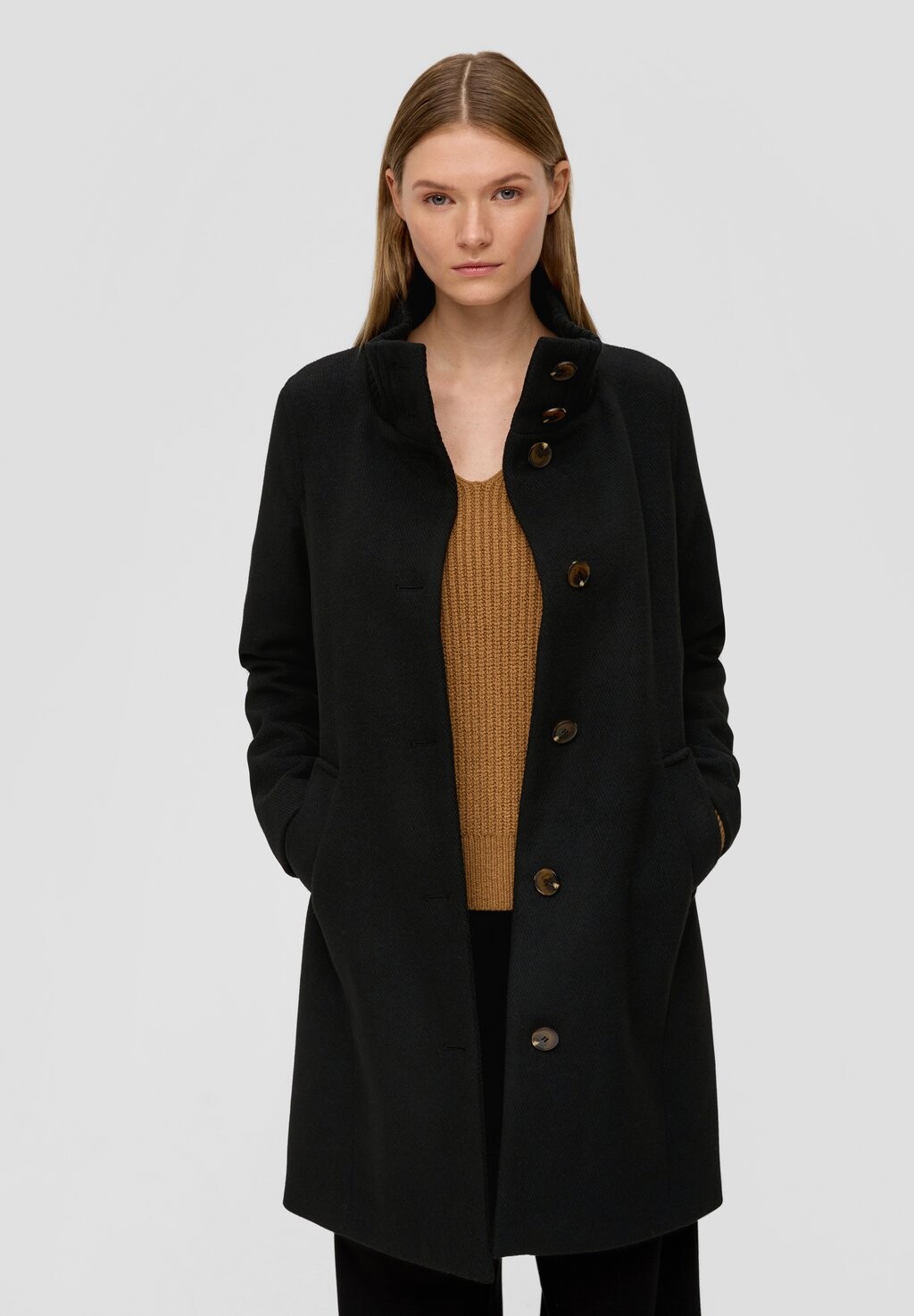 

Классическое пальто MANTEL MIT TWILL STRUKTUR s.Oliver, цвет schwarz