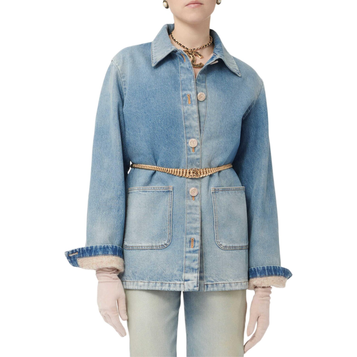 

Джинсовая куртка женская светло-голубой Chanel