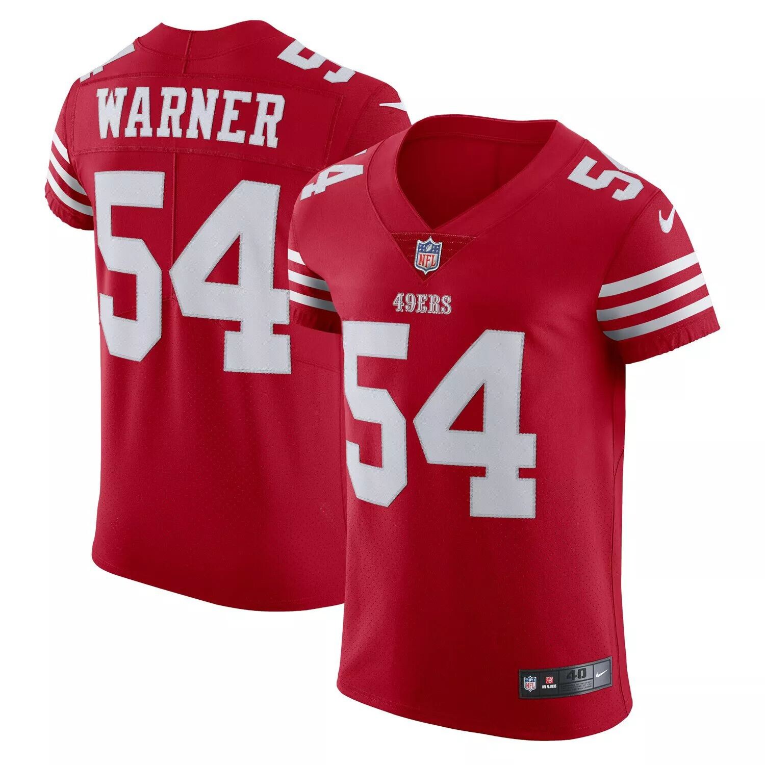 

Мужская майка Fred Warner Scarlet San Francisco 49ers Vapor Elite Nike
