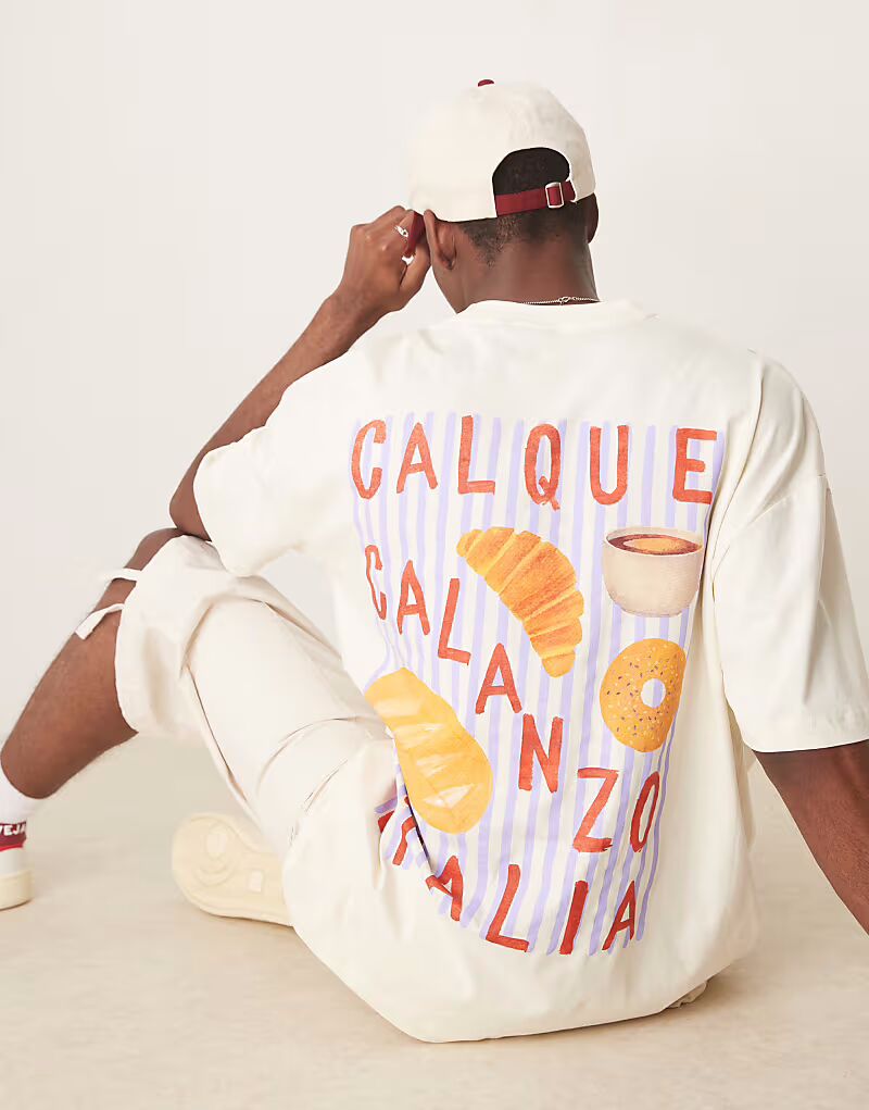 

Футболка ASOS DESIGN оверсайз с рисунком на спине из тофу