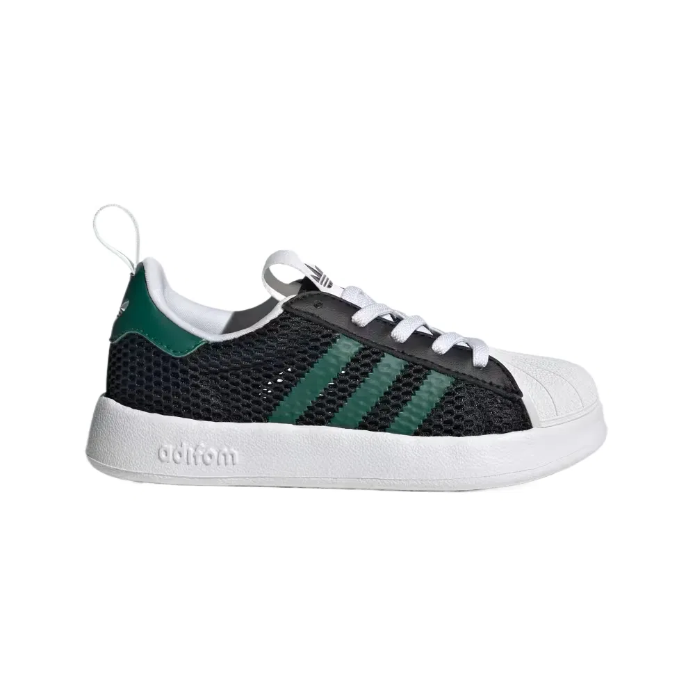 Кроссовки для скейтбординга SUPERSTAR 360 Fabric для детей 3-7 лет Adidas Originals, Core Black/Cloud White/University Green — фото 3