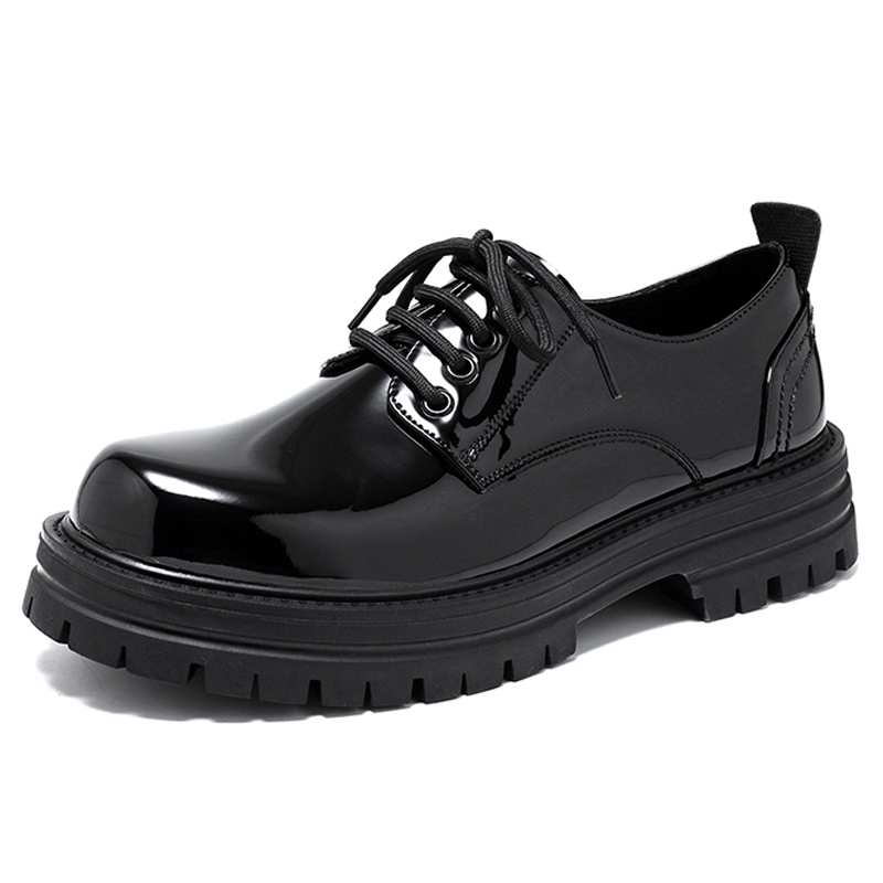 

WEISHIBANGWEI Мужские повседневные туфли из черной лаковой кожи, цвет Black Patent Leather