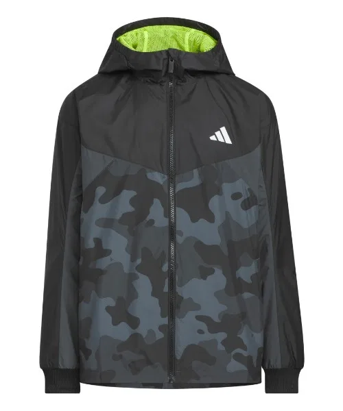 Куртка adidas Essentials Camo Pack Regular Fit Mesh Lining Woven Track Top, чёрный с серым