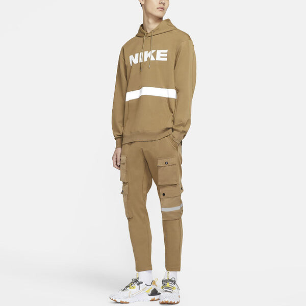 Брюки sportswear city made multiple pockets reflective logo knit casual pants brown Nike, коричневый — фото 3