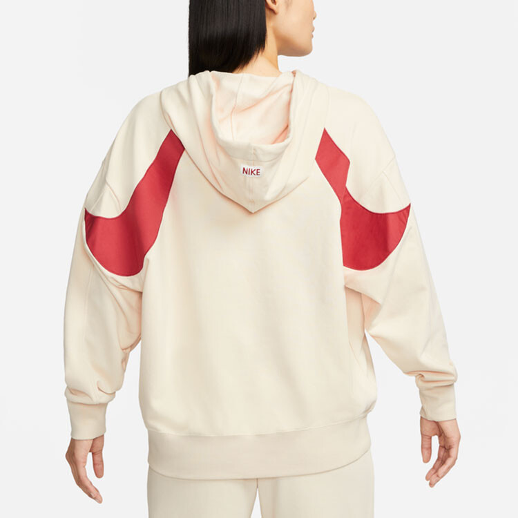 Женская толстовка с капюшоном и длинными рукавами, бежевая Nike — фото 4