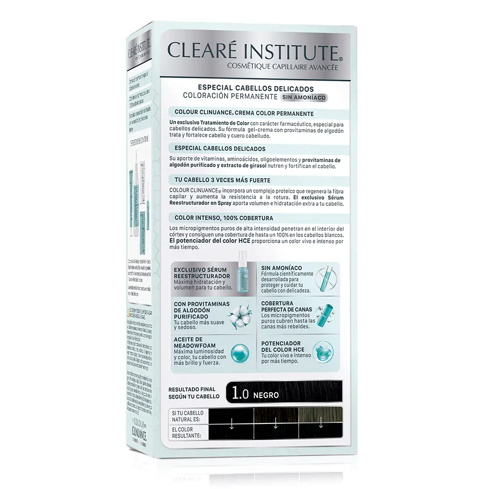 Краска для волос Colour clinuance cabellos delicados Clearé Institute, цвет 1.0-negro, 1 шт. — фото 2
