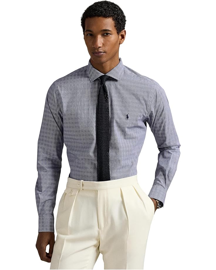 

Поло Polo Ralph Lauren Classic Fit Plaid Stretch Poplin Shirt, цвет Navy/White