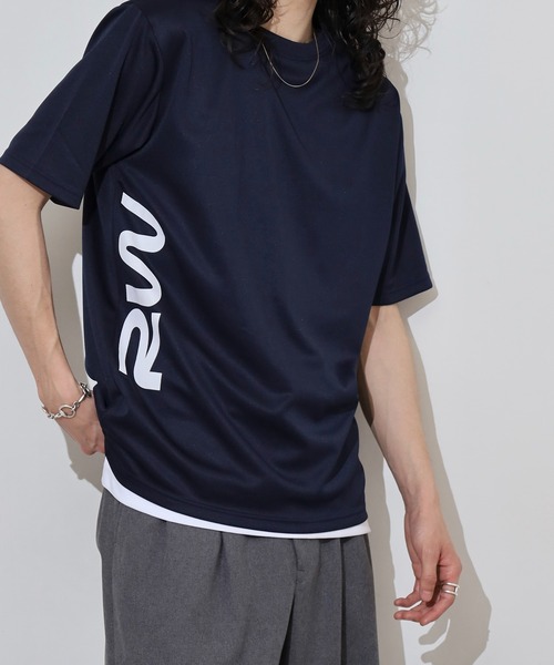 

Футболка с коротким рукавом, логотипом, из сетчатой ткани Dry Mesh FUNALIVE, темно-синий