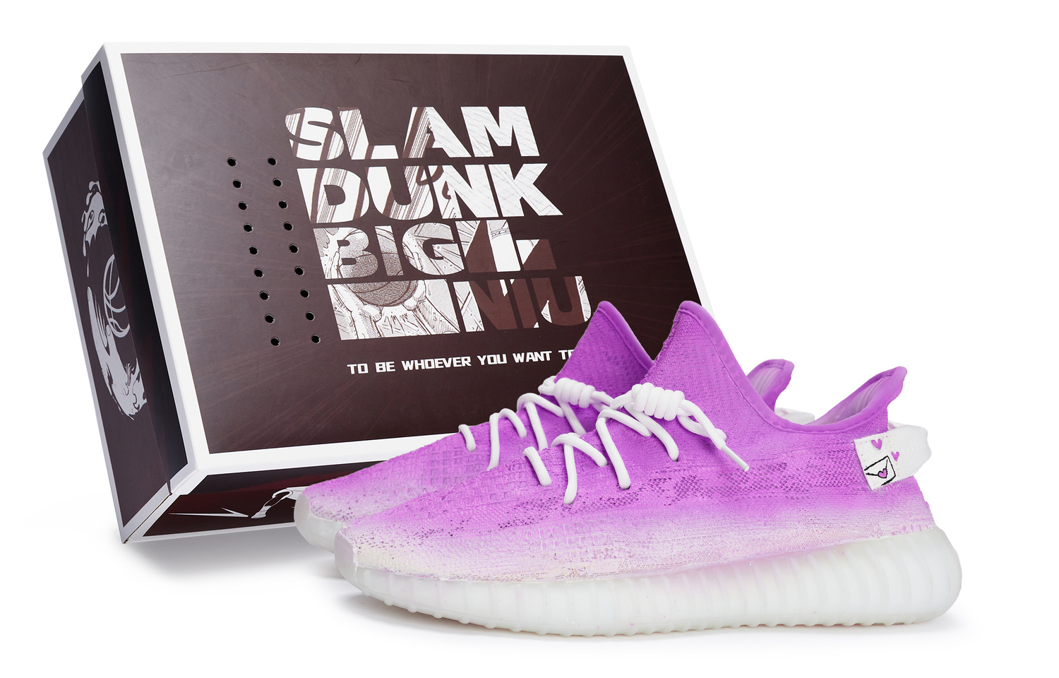 Adidas Originals Yeezy Boost 350 V2 повседневные кроссовки унисекс низкие белые с фиолетовым, цвет Purple White — фото 3