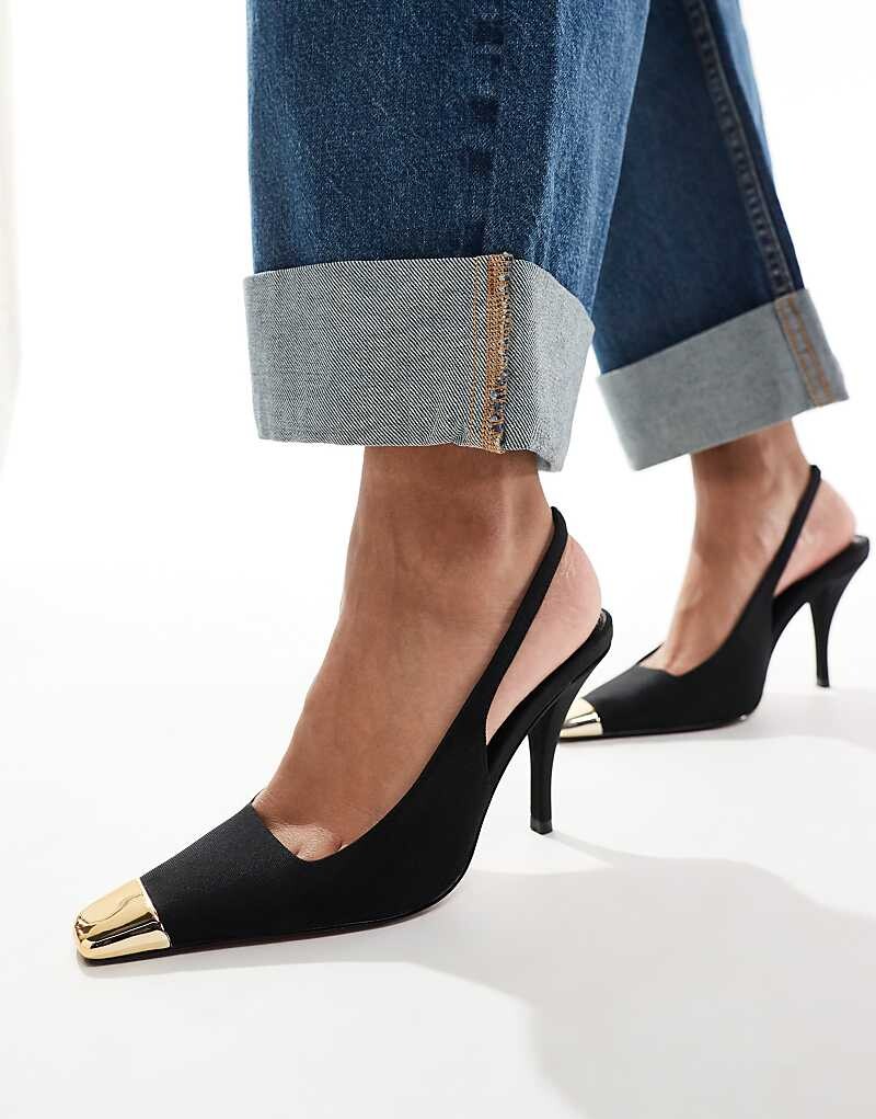 

Черные туфли с пяткой на пятке и закрытым носком ASOS Design Proud